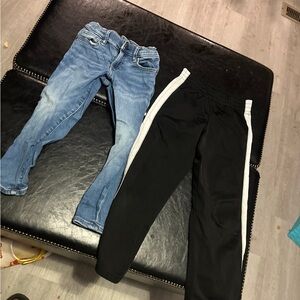 Kids' Blue Jeans and Black Track Pants